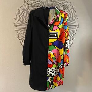 Shein Dress Duster Tunic Black & Multicolor Size Large